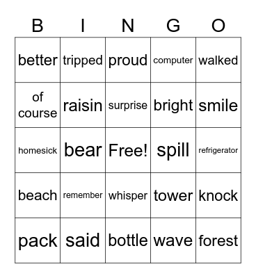 Bongo Bingo Card