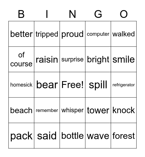 Bongo Bingo Card