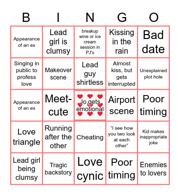 ROM-COM Bingo Card