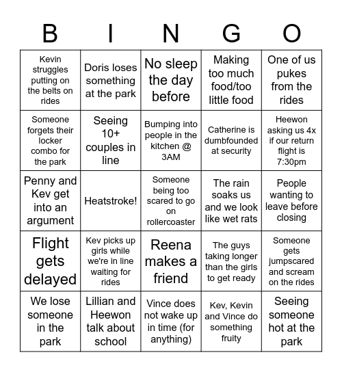 THE SCHOOL BUS TAKES FLORIDA Bingo Card