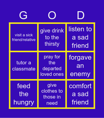 SALT AND LIGHT Bingo Card