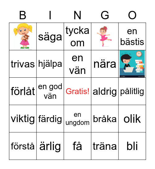 Dansa med vänner Bingo Card