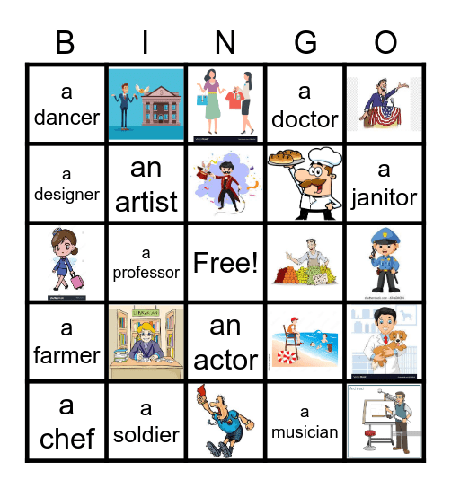 OCCUPATION Bingo Card