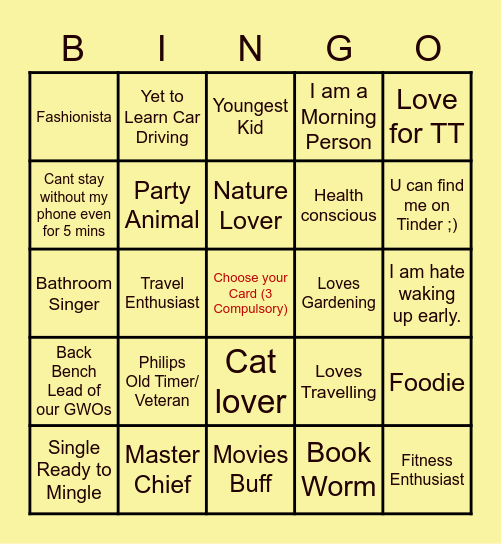 DOPAMINE Bingo Card