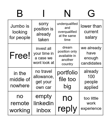 recruitment Bingo Card
