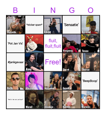 2023 sensatie Bingo Card