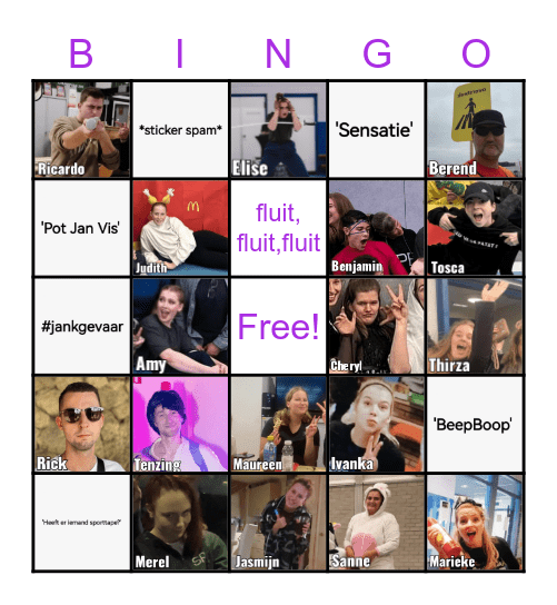 2023 sensatie Bingo Card