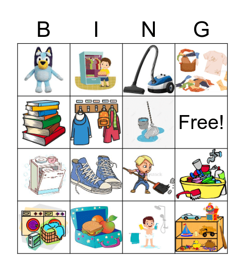 Chores Bingo Card