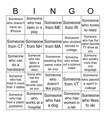 NERGG 2015 People Bingo Card