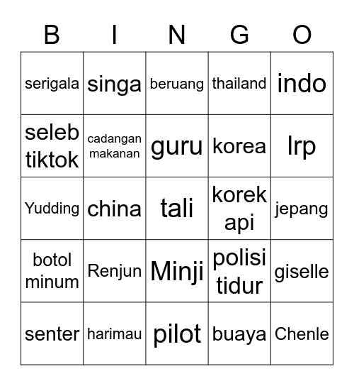 play with Ethan. Bingo Card