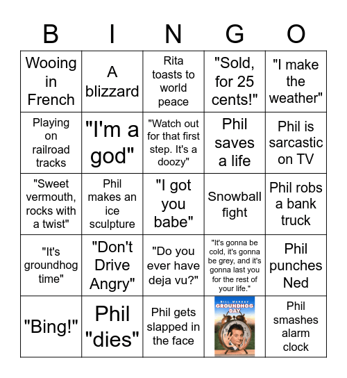 Groundhog Day Bingo Card