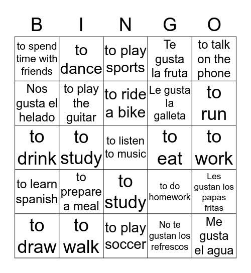 Vocabulario de Leccion 1 Bingo Card