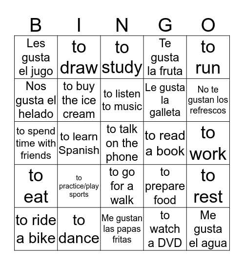Vocabulario de Leccion 1 Bingo Card