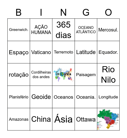 BINGO GEOGRÁFICO Bingo Card