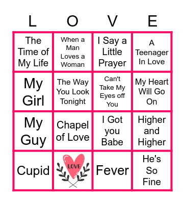 Valentine's Day Bingo Card