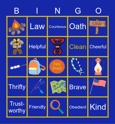 Blue & Gold Bingo Card