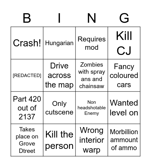 Dwóm Bingo Card
