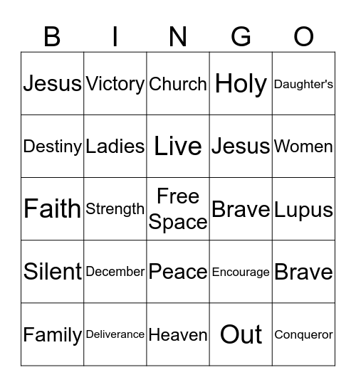 Ladies' Night Out 2015 Bingo Card