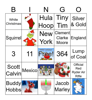Holiday Bingo Card