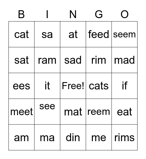 Katie Bingo Card