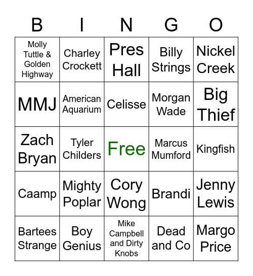 Newport Picks Bingo Card