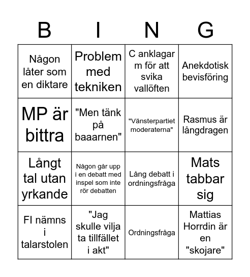 KF 230202! Bingo Card