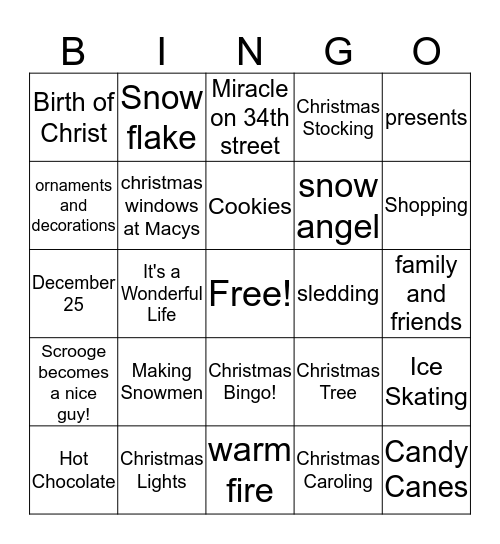 Laura and Marsha wish you a Merry Christmas Bingo Card
