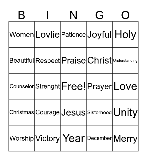 Ladies' Night Out 2015 Bingo Card