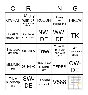 Cringo Bingo Card