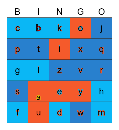 Vowel Bingo Card