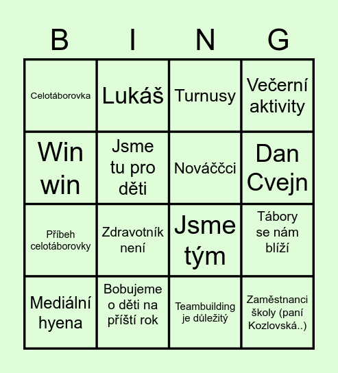 Meety s Liborem bingo Card
