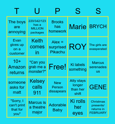 WEEK OF 2/6 Bingo Card