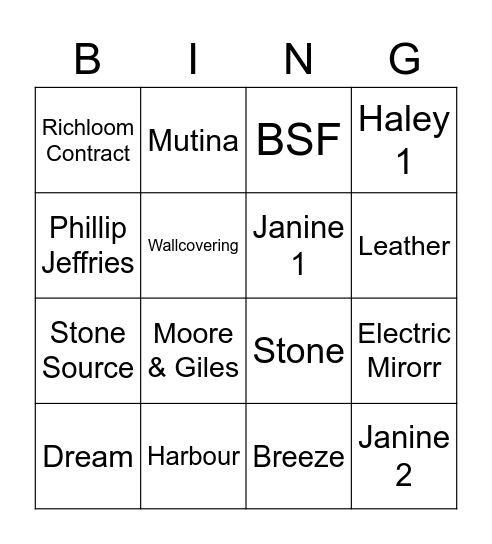 EDG Bingo Card