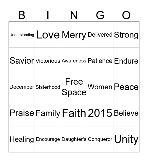 Ladies' Night Out 2015 Bingo Card