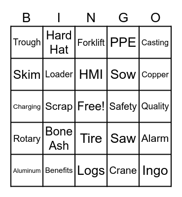 MATALCO BINGO Card