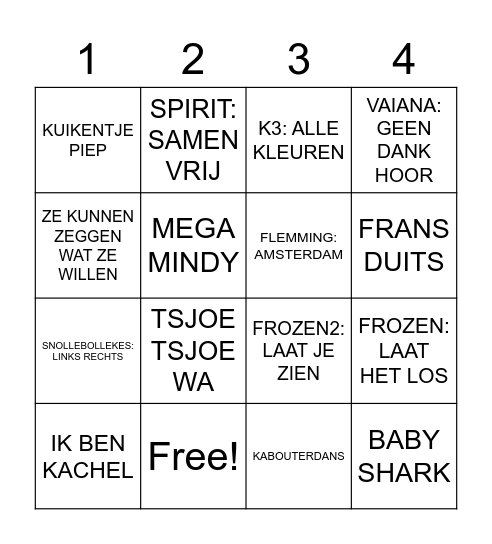 BENTHE'S MUZIEK BINGO Card