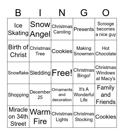 Laura and Marsha wish you a Merry Christmas Bingo Card