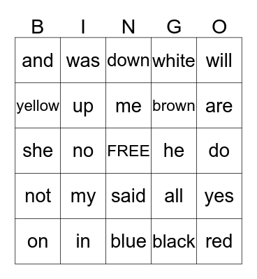 Sight Words Quarter 2 Bingo Card