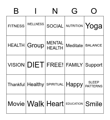 CHRONIC DISEASE, WELLNESS, AND THE COMMUNITY Bingo Card