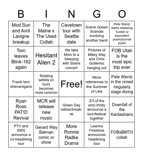 2023 Bingo Card Bingo Card