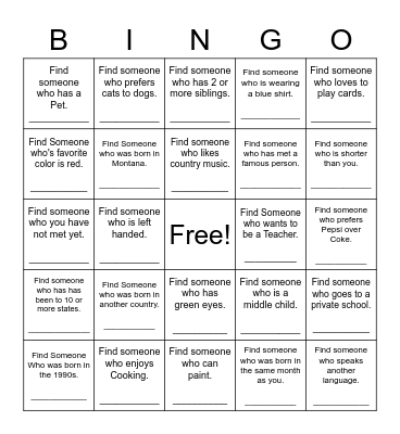 Find Someone Who - Oxygen Edition Bingo Card