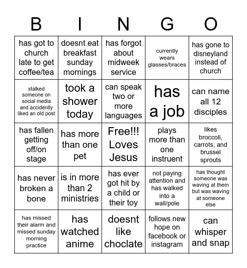 someone who... Bingo Card