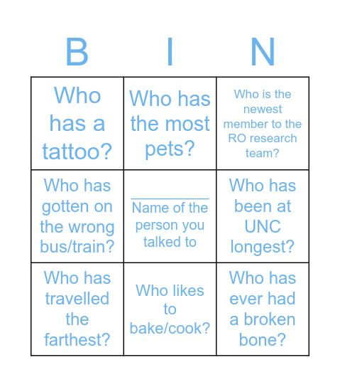 RO Bingo Card