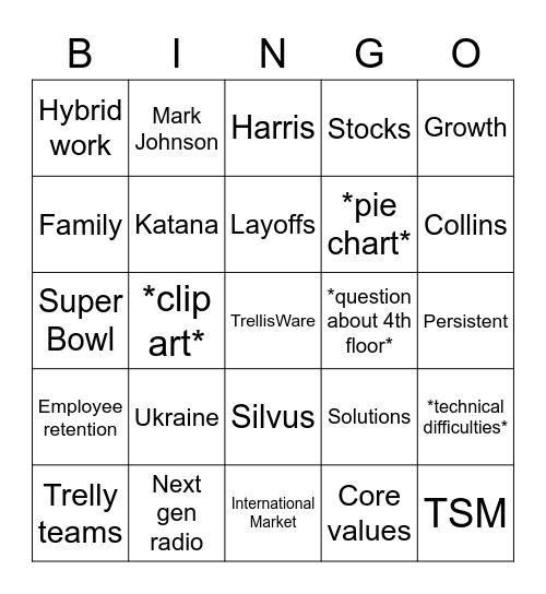 TrellisWare All Hands Bingo Card
