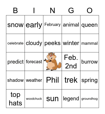 GROUNDHOG DAY BINGO Card