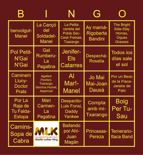 BINGO AEIG MLK Bingo Card