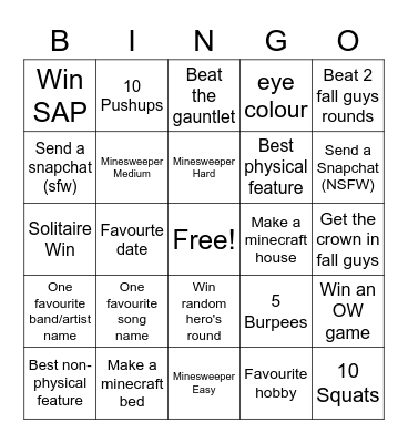 Scuffed Date Idea Bingo Card