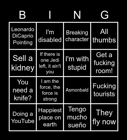 The Far, Far Away Road Trip 2022 Bingo Card