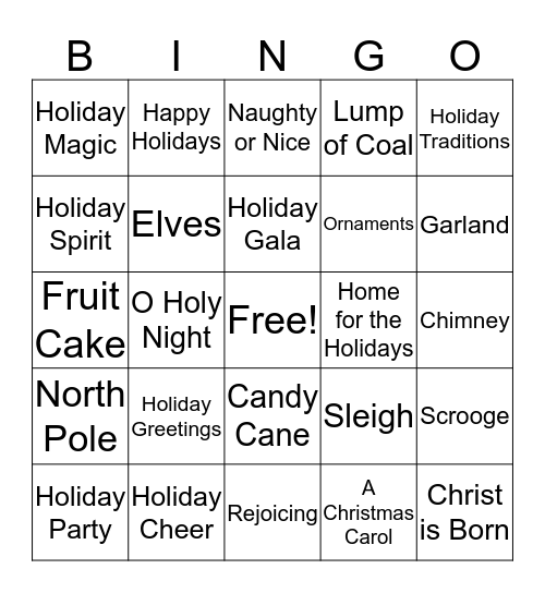 Christmas Bingo Card