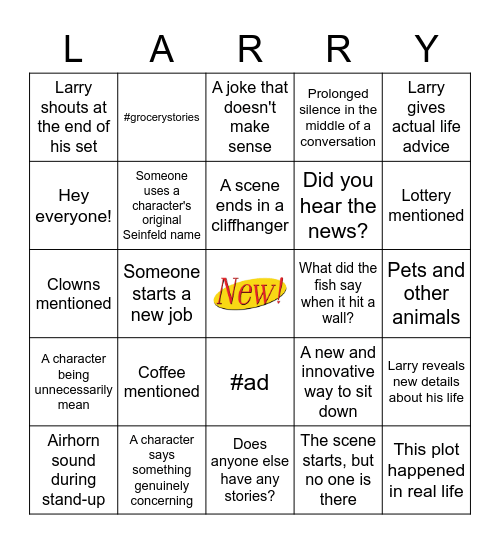 Nothing, Forever Bingo Card